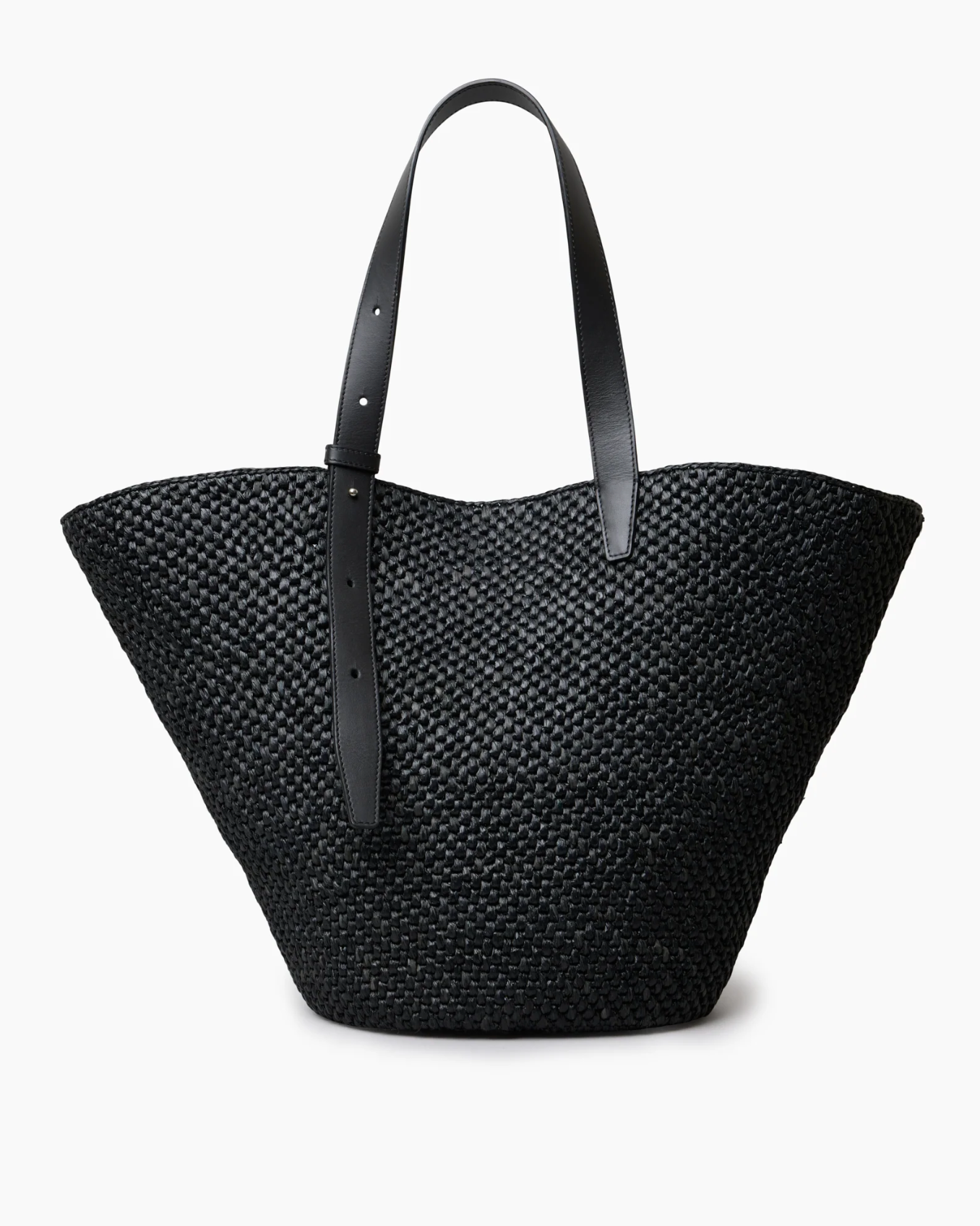 The Bianca Raffia Bag Large Black Vesker